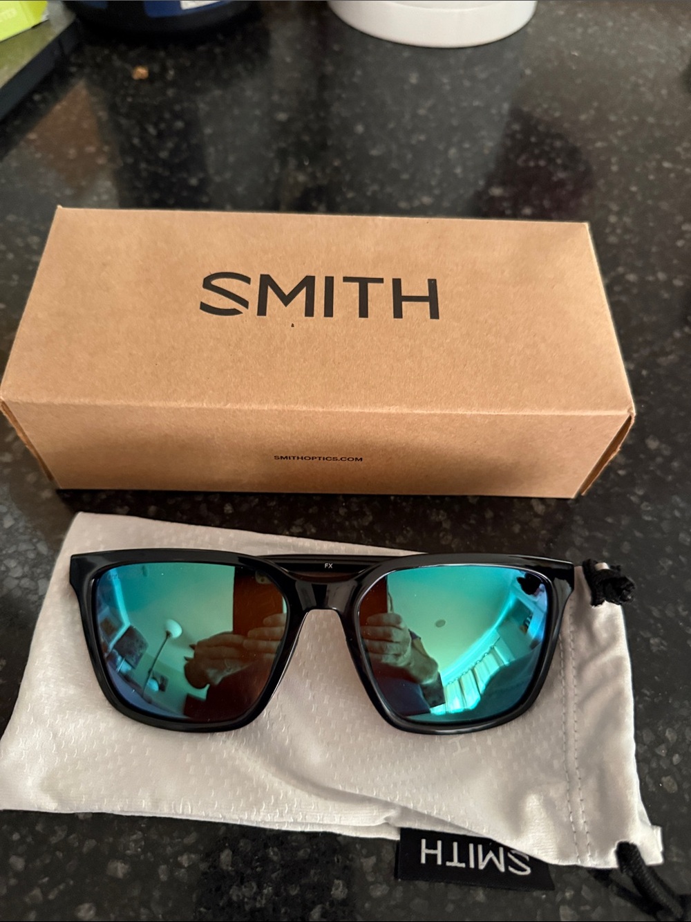 SMITH Men’s shoutout black Frame Sunglasses with opal polarized Mirror Lenses